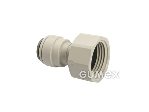 Gerade Kupplung JOHN GUEST, für Rohr 5/16", Innengewinde BSP 1/2", O-Ring NBR, Acetalcopolymer, grau, 